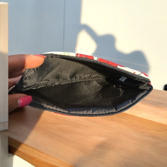 Cherry Print Zipper Makeup Bag – Waterproof Polyester - Picture 3 of 4